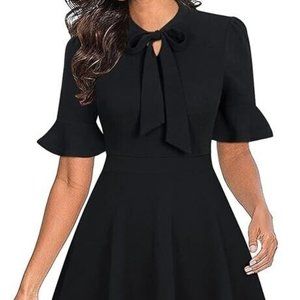 Ranphee Women Summer Floral Ruffle Sleeve Wear to Work Church Wedding Large